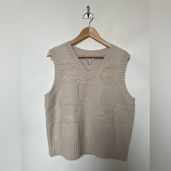 COS Wool Mohair Textured Checker Patch Sweater Vest - Picture 9 of 9